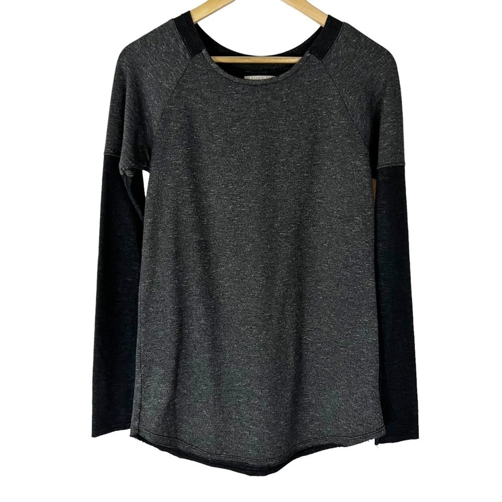 Nation LTD Gray and Black Goth Long Sleeve‎ T-Shirt